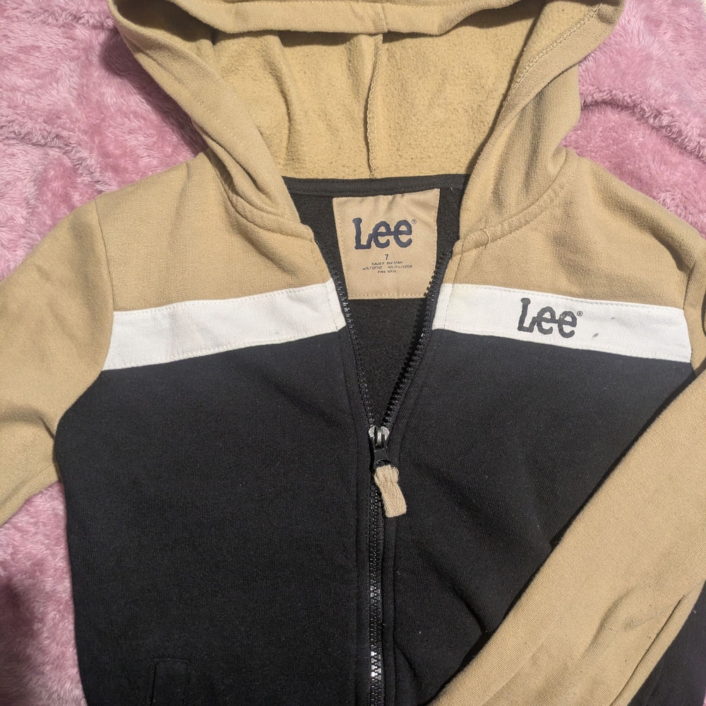 Lee Kids' Color Block Hoodie in Black, White, and Tan